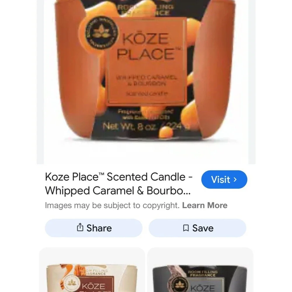 #2123**KOZE PLACE Whipped Caramel & Bourbon Scented Candle - Orange